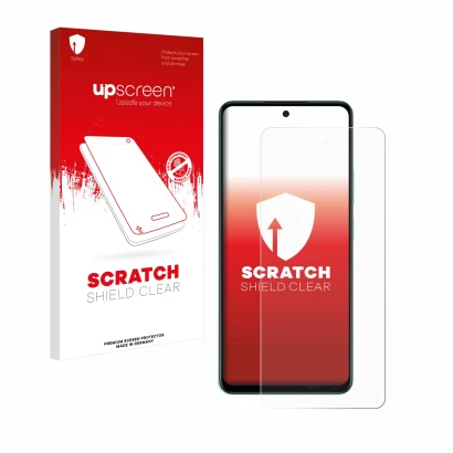 Front side of a product packaging with the brand logo upscreen. Next to it is the device Oppo A58 4G shown with the correspond