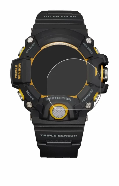 Image of the device Casio G-Shock GW-9400Y-1 with a wide variety of screen protectors.