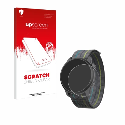 Front side of a product packaging with the brand logo upscreen. Next to it is the device Coros Pace 3 shown with the correspon