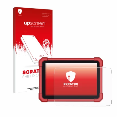 Front side of a product packaging with the brand logo upscreen. Next to it is the device Launch X-431 Euro Turbo II shown with