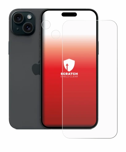 Image of the device Apple iPhone 15 Plus (Front+Camera) with a wide variety of screen protectors.