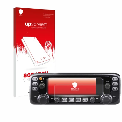 Front side of a product packaging with the brand logo upscreen. Next to it is the device Icom IC-2730E shown with the correspo