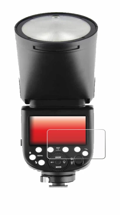 Image of the device Godox V1 with a wide variety of screen protectors.
