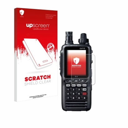Front side of a product packaging with the brand logo upscreen. Next to it is the device Yaesu FTA-850L shown with the corresp