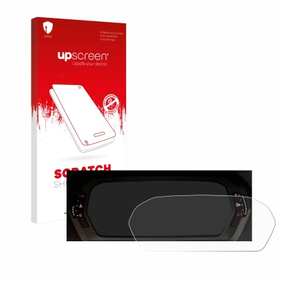 Front side of a product packaging with the brand logo upscreen. Next to it is the device Audi A3 2023 Virtual cockpit shown wi