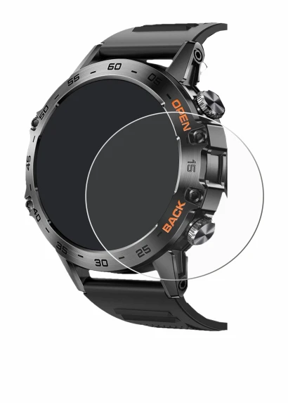 Image of the device Lemfo Smartwatch 1.39" with a wide variety of screen protectors.
