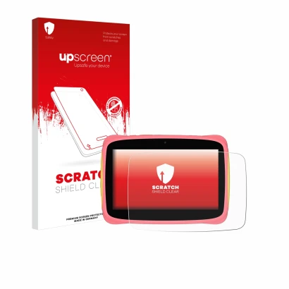 Front side of a product packaging with the brand logo upscreen. Next to it is the device Blackview Tab 3 Kids shown with the c