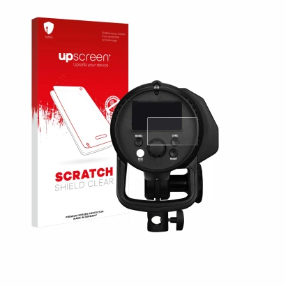 Front side of a product packaging with the brand logo upscreen. Next to it is the device Profoto B1X shown with the correspond