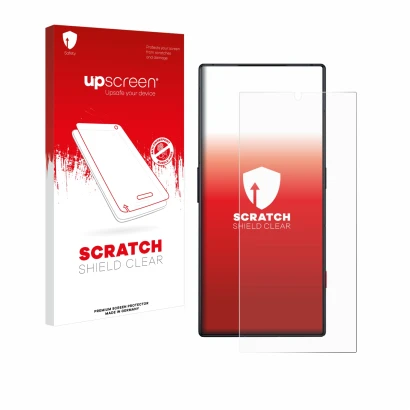 Front side of a product packaging with the brand logo upscreen. Next to it is the device ZTE Nubia Red Magic 8 Pro shown with 