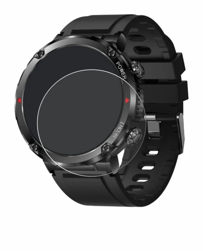 Image of the device LIGE Smartwatch 1.6" with a wide variety of screen protectors.