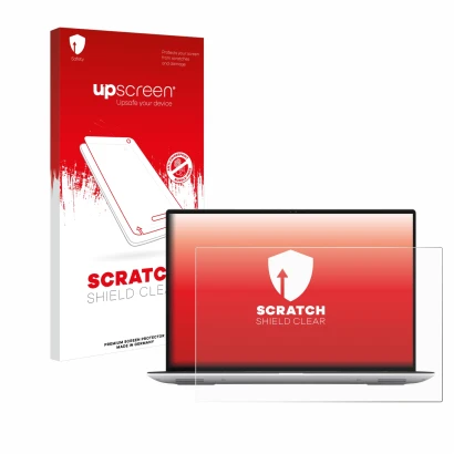 Front side of a product packaging with the brand logo upscreen. Next to it is the device Dell Precision 5480 Non-Touch shown w