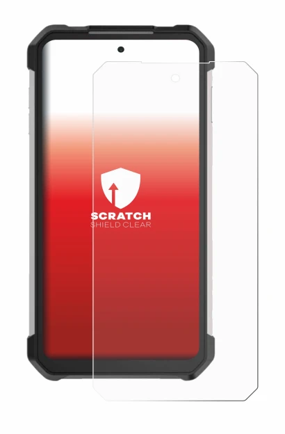 Image of the device Unihertz Tank 3 Pro with a wide variety of screen protectors.