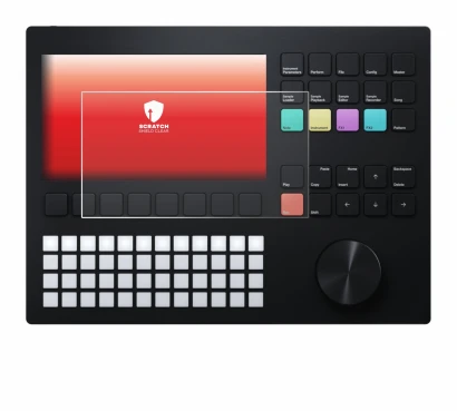 Image of the device Polyend Tracker with a wide variety of screen protectors.