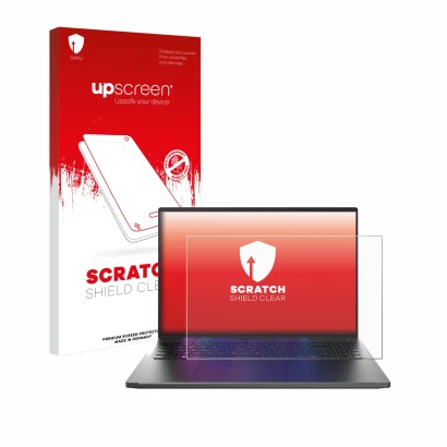 Front side of a product packaging with the brand logo upscreen. Next to it is the device Acer Swift Go 16 shown with the corre