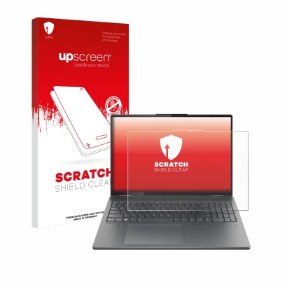 Front side of a product packaging with the brand logo upscreen. Next to it is the device Lenovo Yoga 7i 2-in-1 Gen 9 16" shown