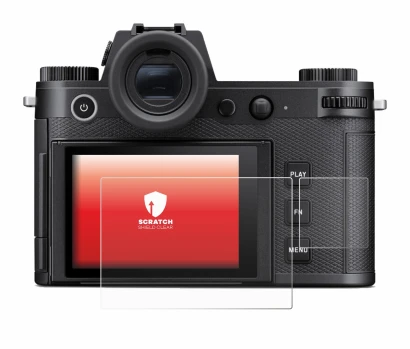Image of the device Leica SL3 (Display + top plate display) with a wide variety of screen protectors.