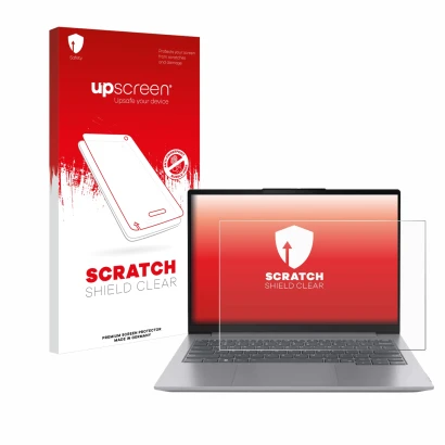 Front side of a product packaging with the brand logo upscreen. Next to it is the device Lenovo ThinkBook 16 Gen 6 shown with