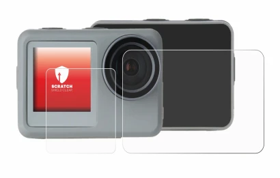 Image of the device Rollei Actioncam 9s Plus with a wide variety of screen protectors.