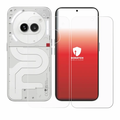 Image of the device Nothing Phone (2a) (Front+Back) with a wide variety of screen protectors.