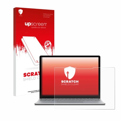 Front side of a product packaging with the brand logo upscreen. Next to it is the device Microsoft Surface Laptop 6 15" shown