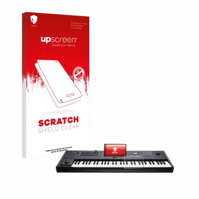 Front side of a product packaging with the brand logo upscreen. Next to it is the device KORG Pa5X shown with the correspondin