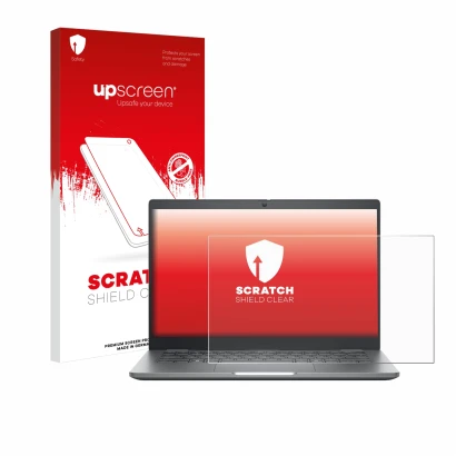 Front side of a product packaging with the brand logo upscreen. Next to it is the device Dell Latitude 5350 Laptop shown with