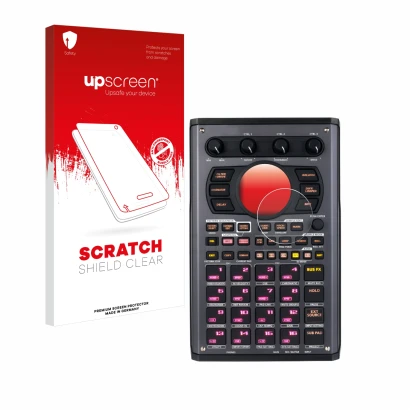 Front side of a product packaging with the brand logo upscreen. Next to it is the device Roland SP-404MKII shown with the corr