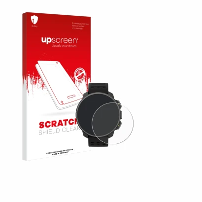 Front side of a product packaging with the brand logo upscreen. Next to it is the device Suunto Vertical Solar shown with the