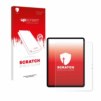 Front side of a product packaging with the brand logo upscreen. Next to it is the device Apple iPad Air 13" M2 2024 shown with