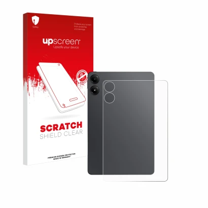 Front side of a product packaging with the brand logo upscreen. Next to it is the device Xiaomi Redmi Pad Pro (Back) shown wit