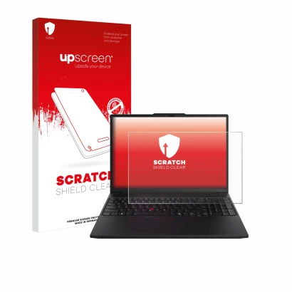 Front side of a product packaging with the brand logo upscreen. Next to it is the device Lenovo ThinkPad P16s Gen 3 shown with