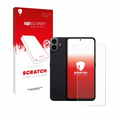Front side of a product packaging with the brand logo upscreen. Next to it is the device Nothing CMF Phone 1 (Front+Camera) sh