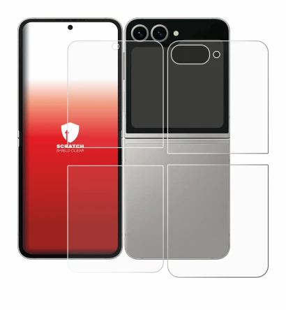 Image of the device Samsung Galaxy Z Flip 6 (Front+Back) with a wide variety of screen protectors.