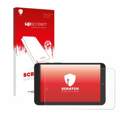 Front side of a product packaging with the brand logo upscreen. Next to it is the device Mediacom SmartPad Iyo 8 shown with th
