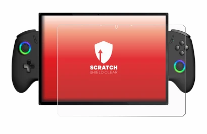 Image of the device OneXPlayer X1 with a wide variety of screen protectors.