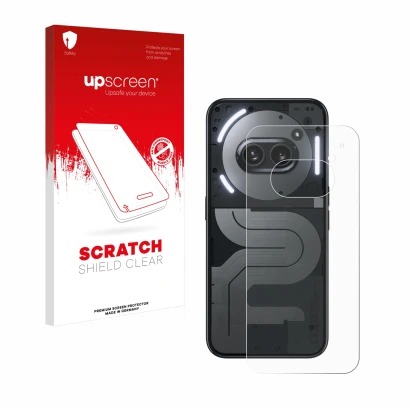 Front side of a product packaging with the brand logo upscreen. Next to it is the device Nothing Phone (2a) Plus (Back) shown