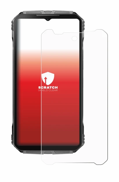 Image of the device Doogee V40 Pro with a wide variety of screen protectors.