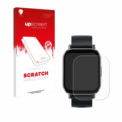 Front side of a product packaging with the brand logo upscreen. Next to it is the device Xiaomi Redmi Watch 5 Active shown wit