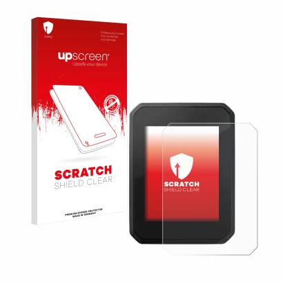 Front side of a product packaging with the brand logo upscreen. Next to it is the device FIT Display Compact 2.0 shown with th