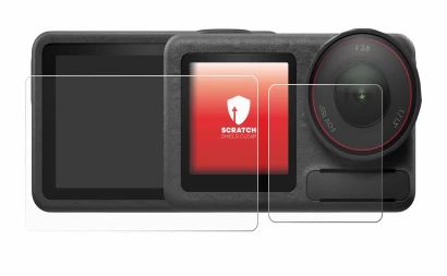 Image of the device DJI Osmo Action 5 Pro with a wide variety of screen protectors.