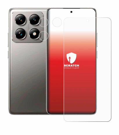 Image of the device Xiaomi 14T (Front+Camera) with a wide variety of screen protectors.