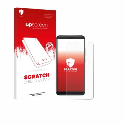 Front side of a product packaging with the brand logo upscreen. Next to it is the device TCL 403 shown with the corresponding