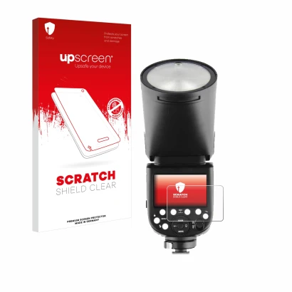 Front side of a product packaging with the brand logo upscreen. Next to it is the device Godox TT685 II shown with the corresp