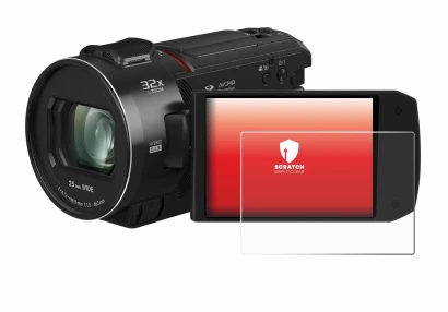 Image of the device Panasonic HC-VX3 with a wide variety of screen protectors.