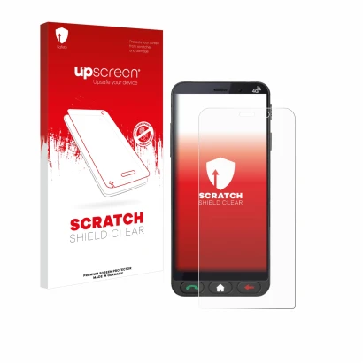 Front side of a product packaging with the brand logo upscreen. Next to it is the device Brondi Amico Vero 4G shown with the c