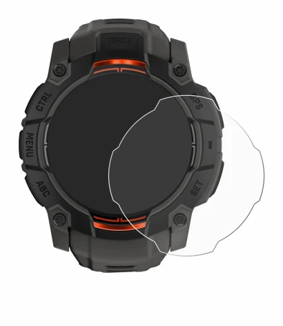 Image of the device Garmin Instinct 3 Solar (50 mm) with a wide variety of screen protectors.