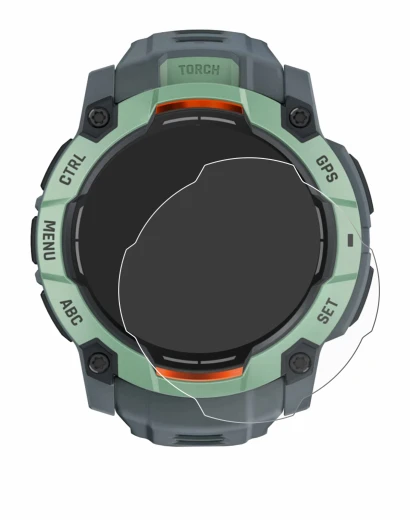 Image of the device Garmin Instinct 3 AMOLED (45 mm) with a wide variety of screen protectors.