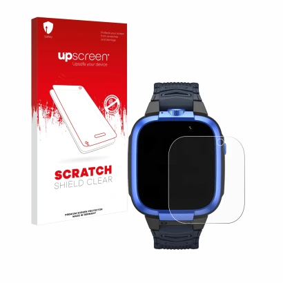 Front side of a product packaging with the brand logo upscreen. Next to it is the device Xiaomi Mibro Kids Z3 shown with the c