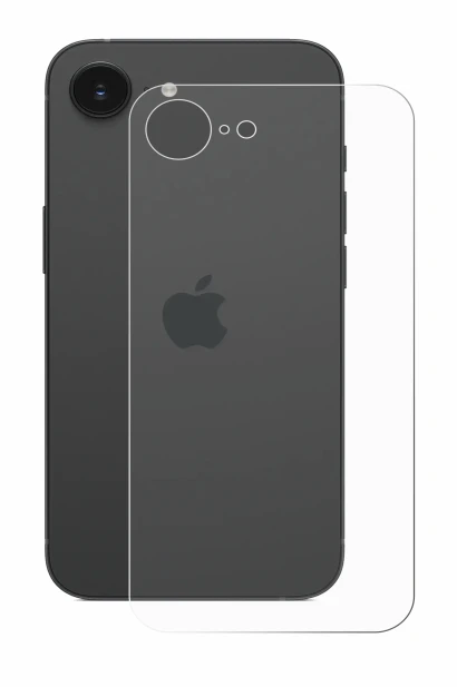 Image of the device Apple iPhone 16e (Back) with a wide variety of screen protectors.