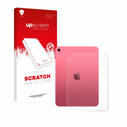Front side of a product packaging with the brand logo upscreen. Next to it is the device Apple iPad A16 11" 2025 (Back, 11th G